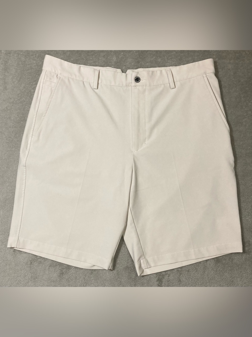 Dunning Golf Shorts Mens 34 Beige Performance Stretch Chino Shorts Flat Front